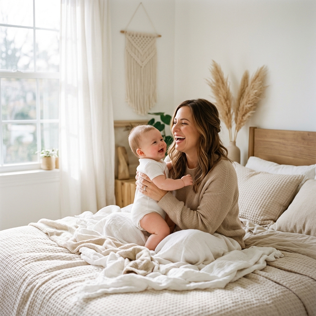 Happy Mother and Baby